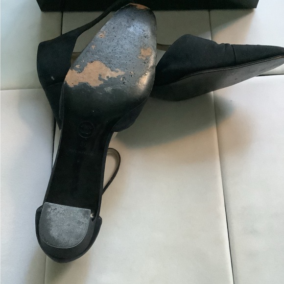 CHANEL Black T-strap Satin Women's Shoes - Picture 9 of 11